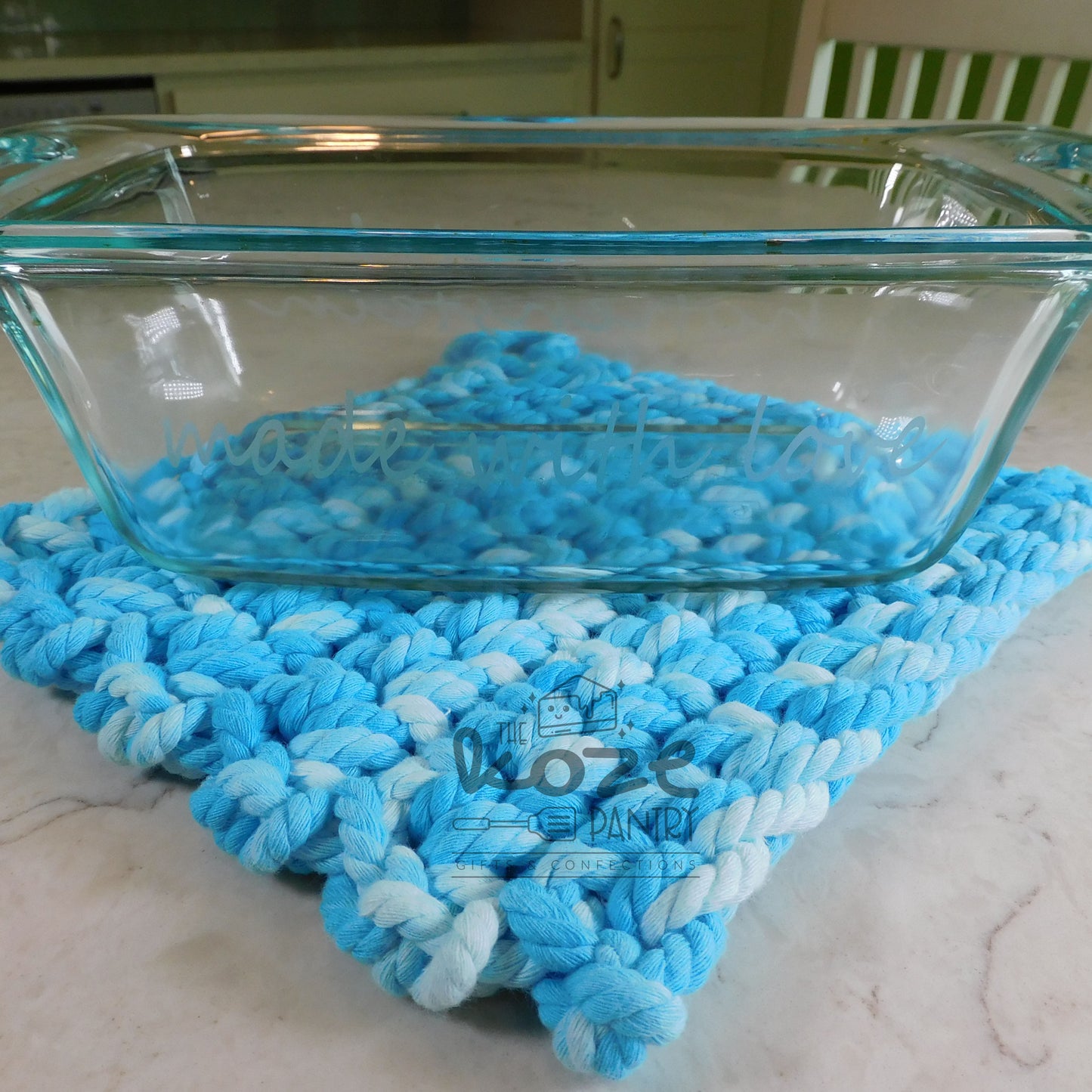Turquoise Crocheted Trivet