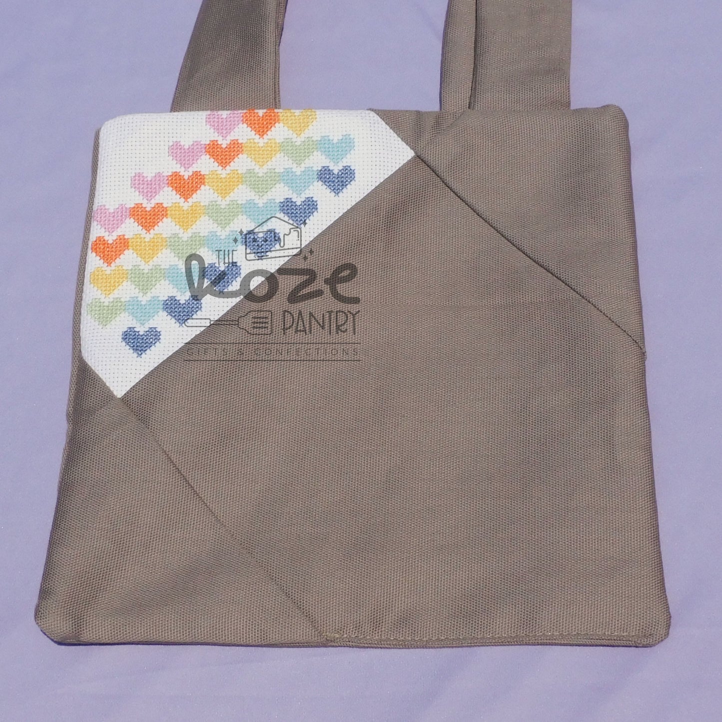 Cross Stitch Hearts Tote