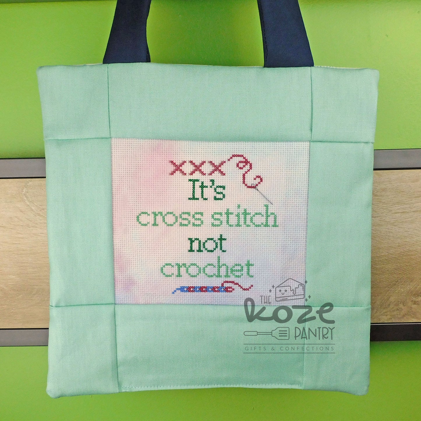 Cross Stitch Not Crochet Tote