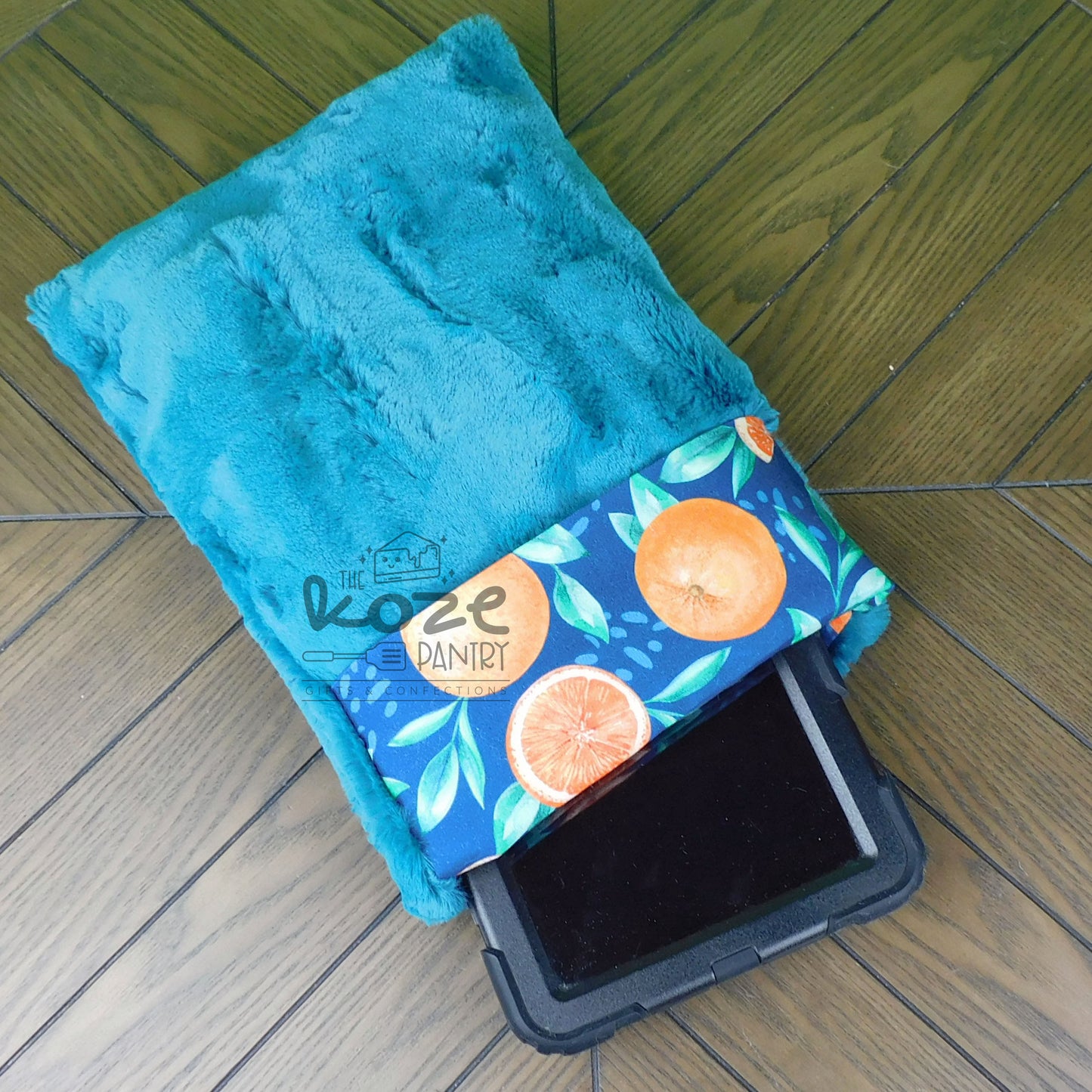 Teal Oranges Book Pouch