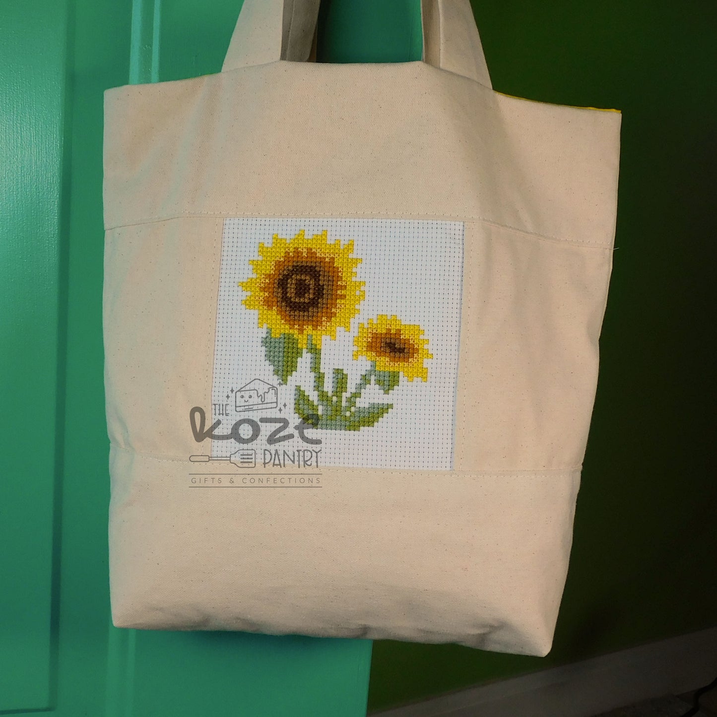 Cross Stitch Sunflower Tote