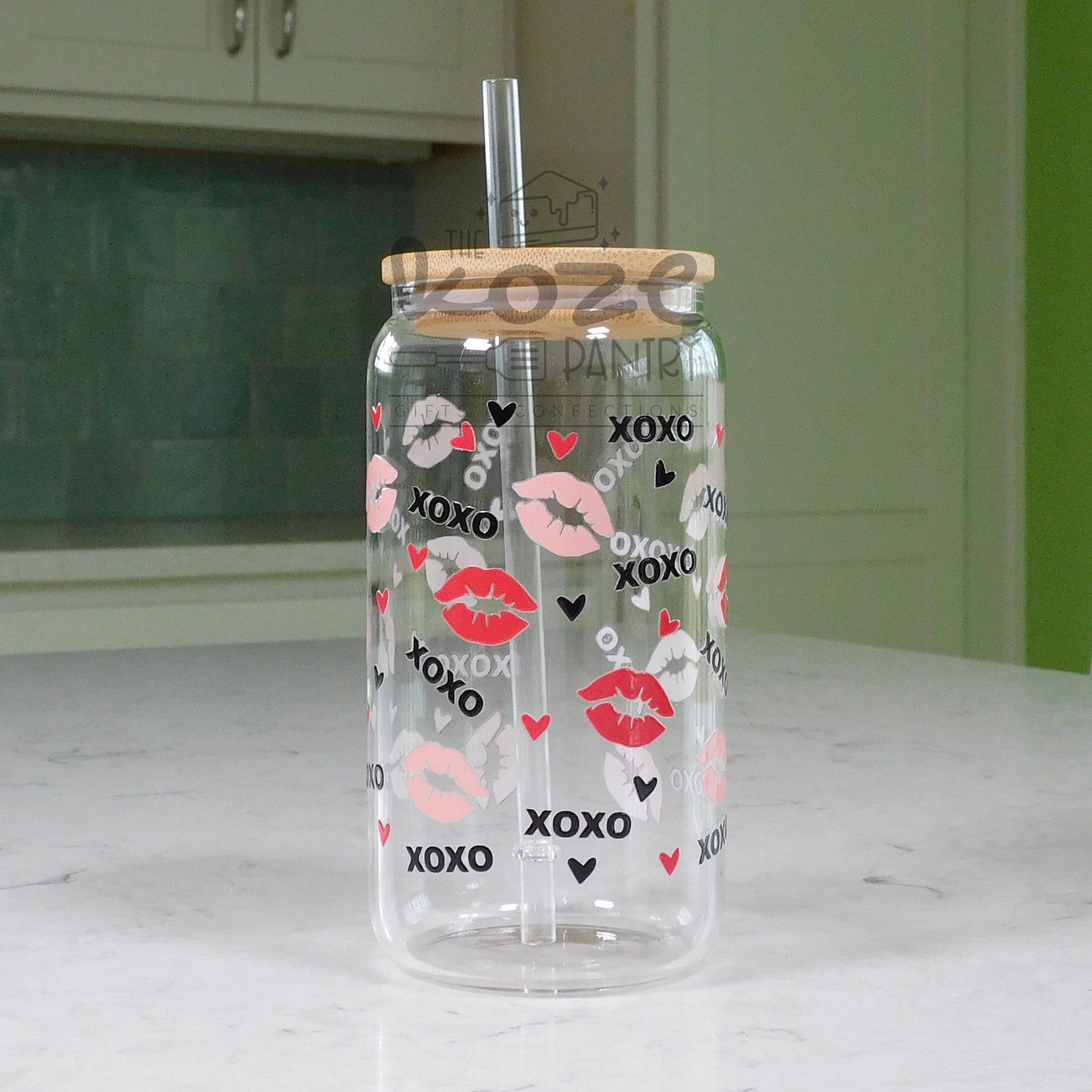 XOXO 16 oz Glass Can