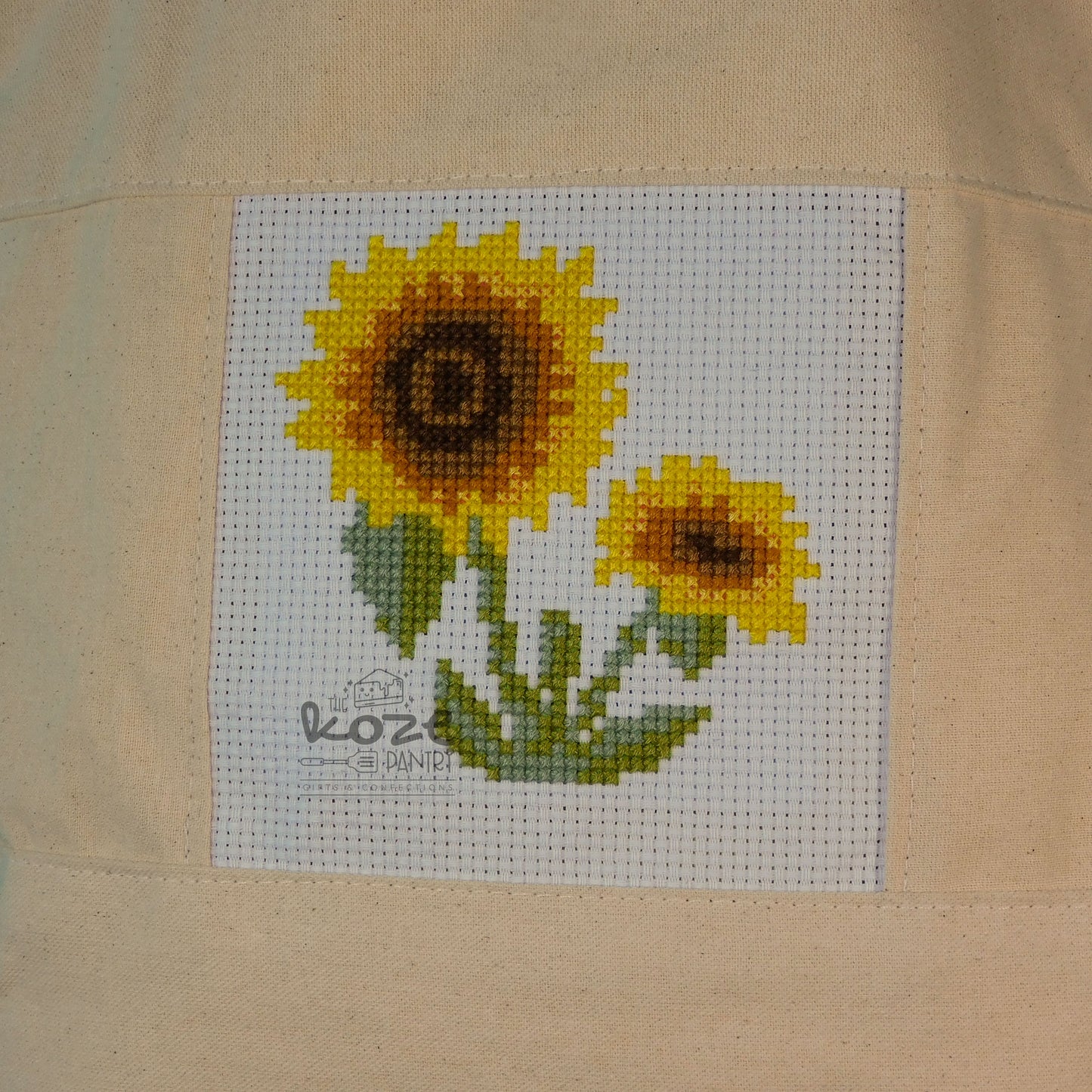 Cross Stitch Sunflower Tote