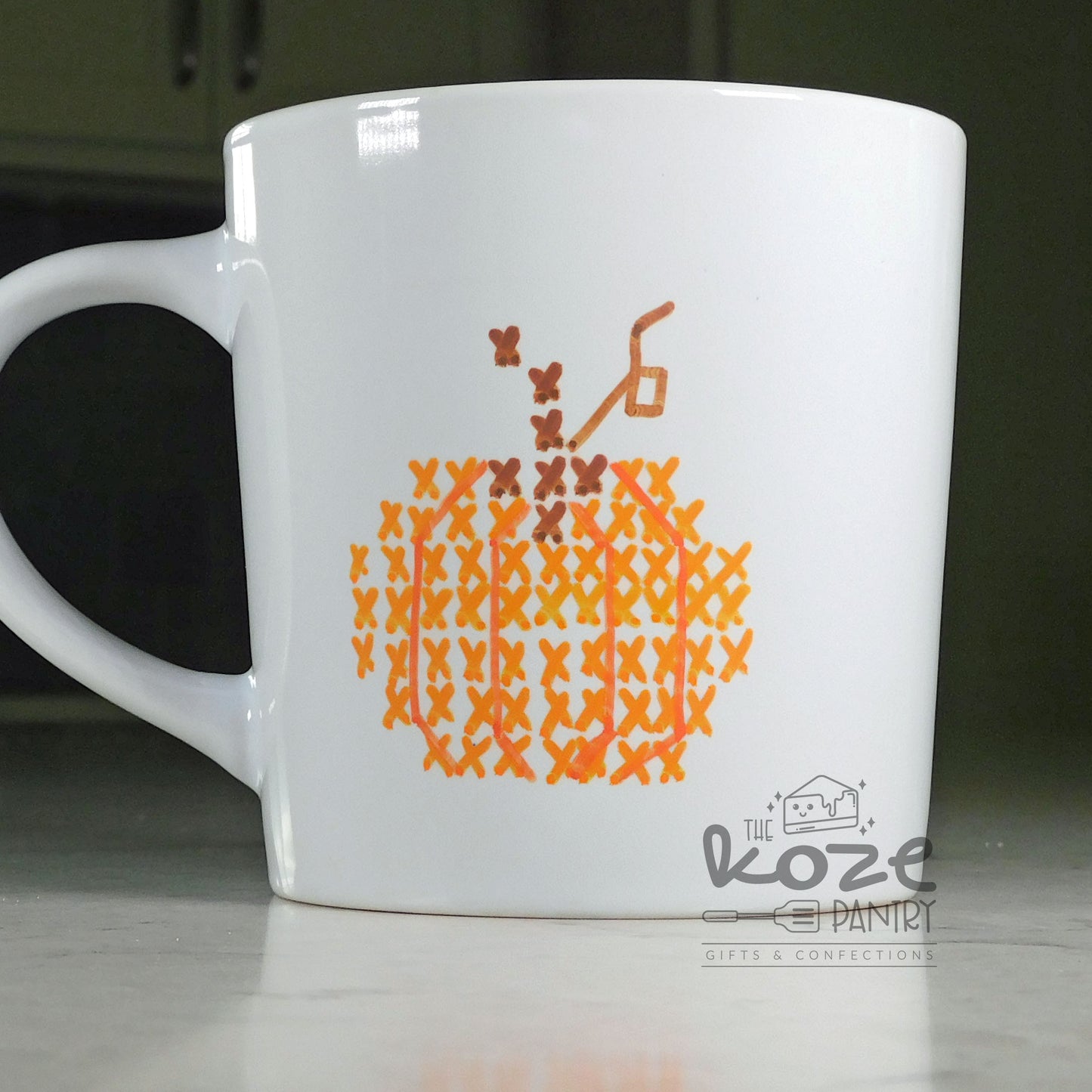 Cross Stitch Pumpkin 17.8 oz Mug