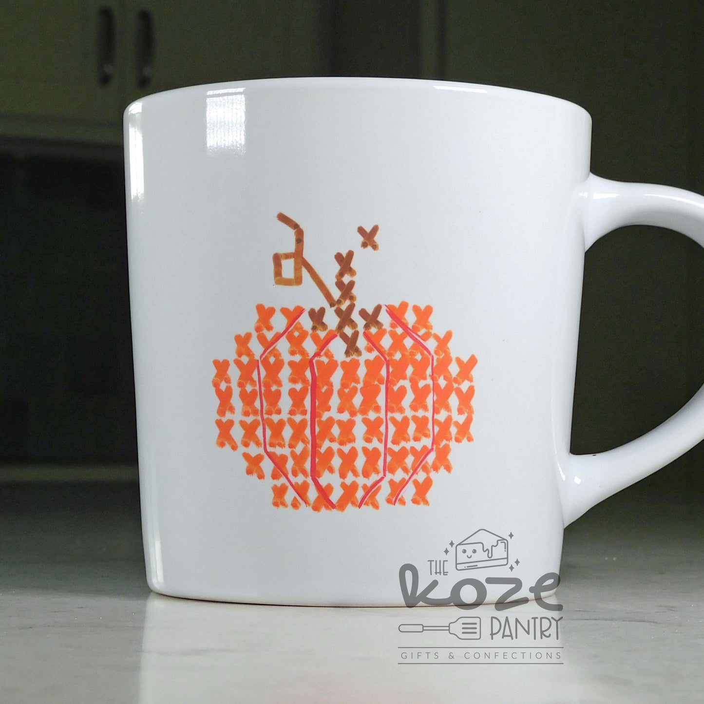 Cross Stitch Pumpkin 17.8 oz Mug