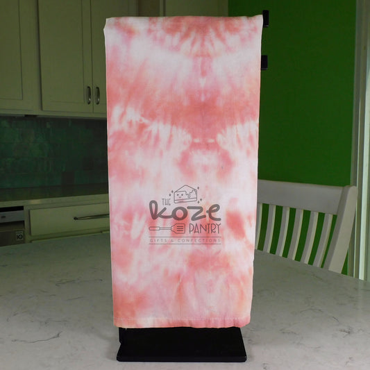 Coral Chevron Tie Dye Flour Sack Towel