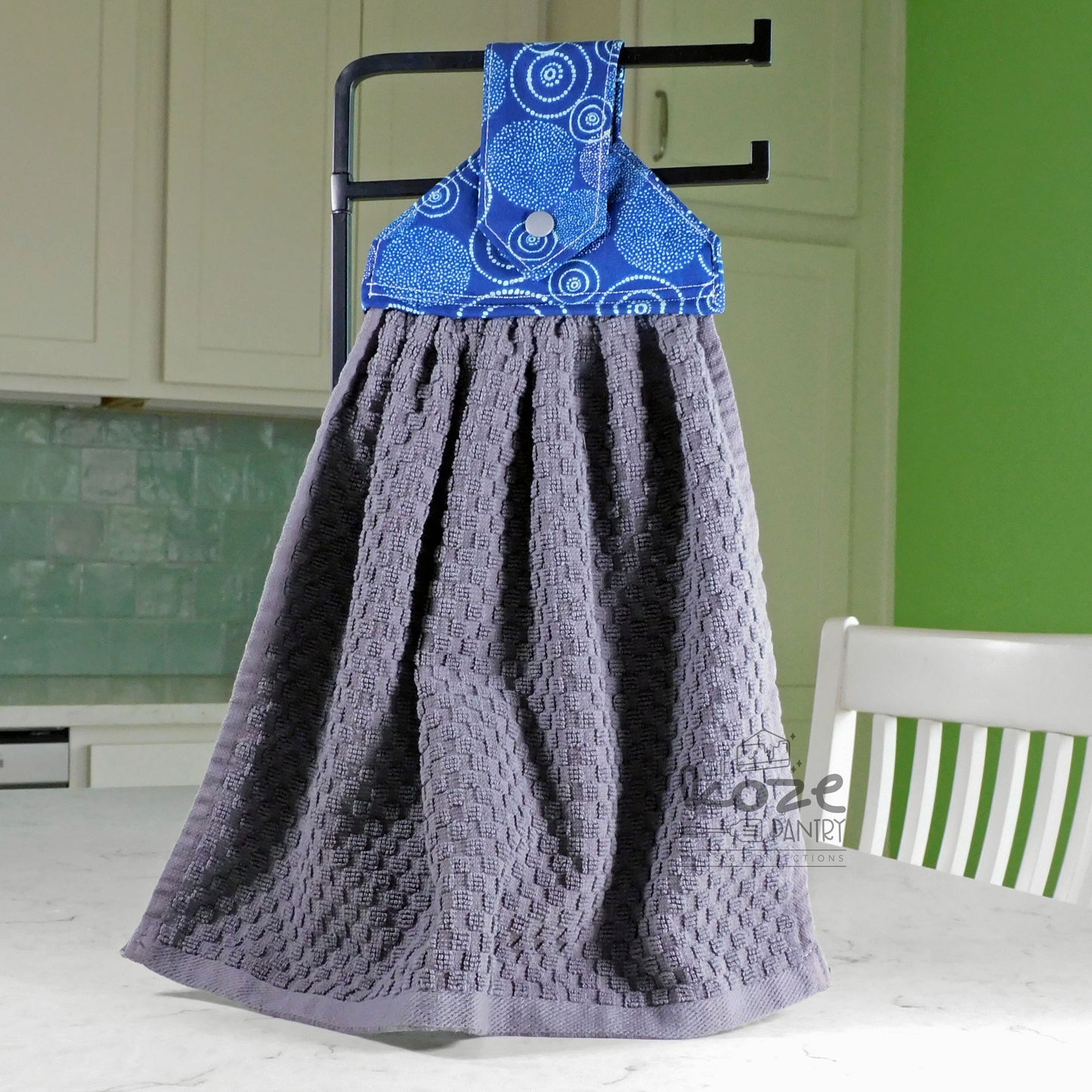 Blue Swirl Hanging Snap Towels