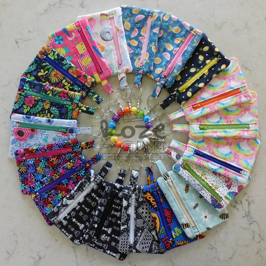 Floral Keychain Zipper Pouches