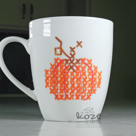 Cross Stitch Pumpkin 12 oz Mug