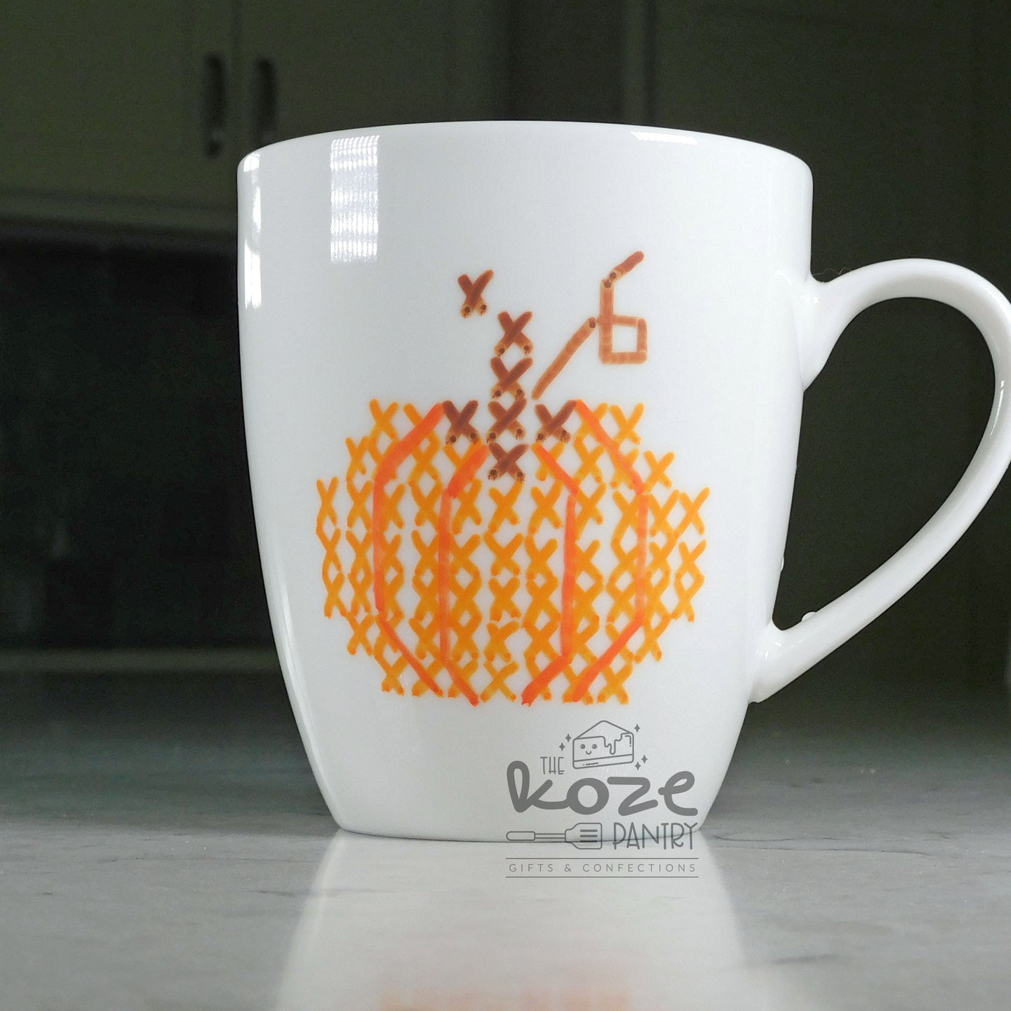 Cross Stitch Pumpkin 12 oz Mug