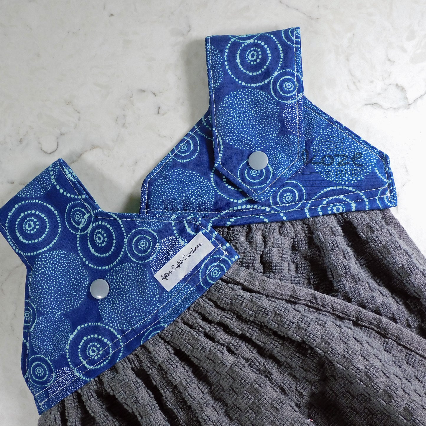 Blue Swirl Hanging Snap Towels