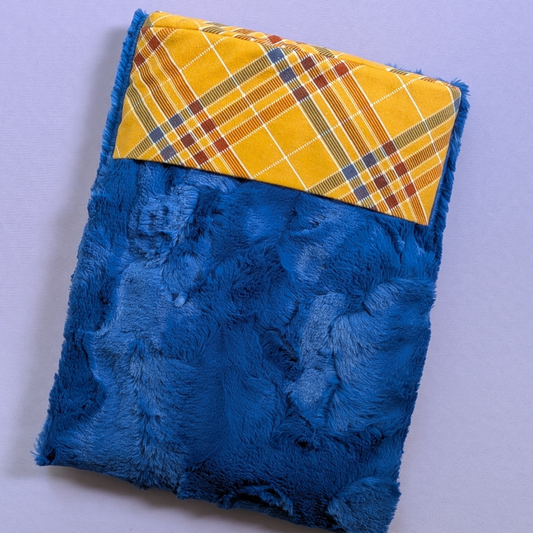 Blue Plaid Book Pouch