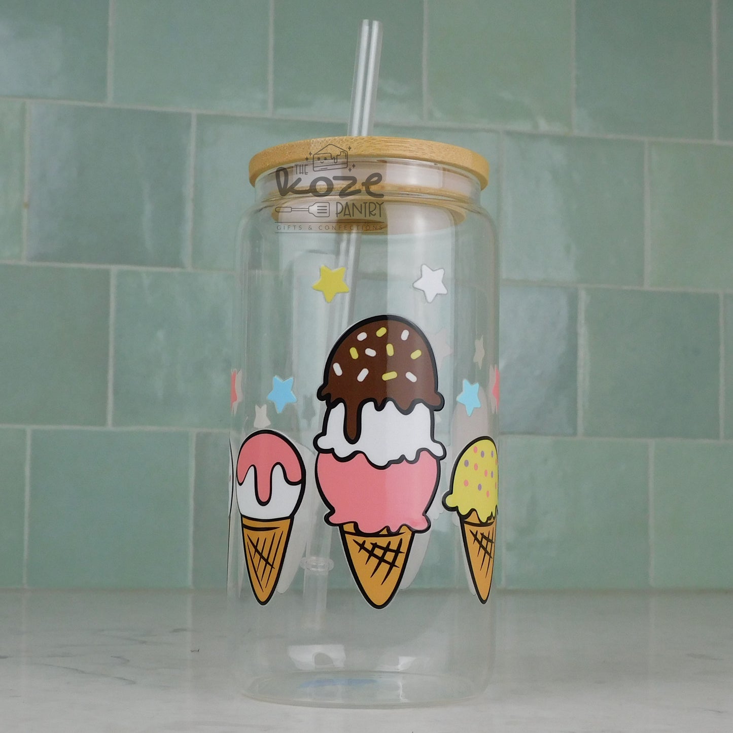 Ice Cream 16 oz Glass Can