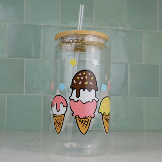 Ice Cream 16 oz Glass Can