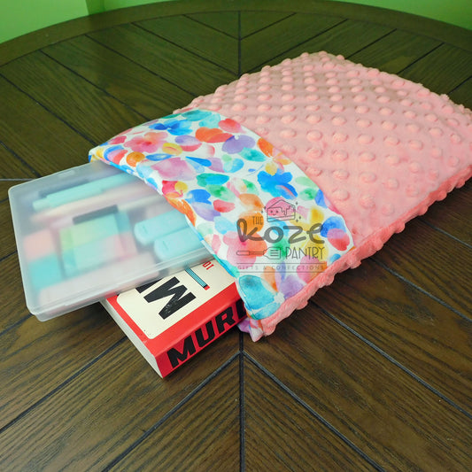 Pink Watercolor Book Pouch