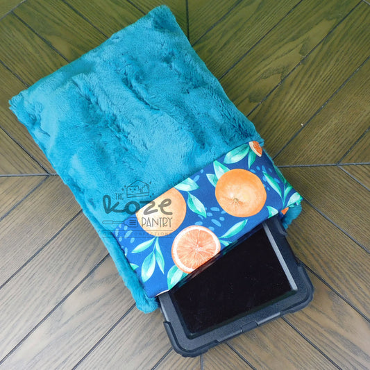 Teal Oranges Book Pouch